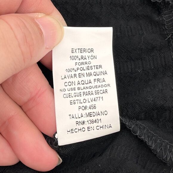 Talulah Mini Dress M Black Peasant Flutter Sleeves Elastic Shoulders Ruffle Hem - Picture 12 of 12